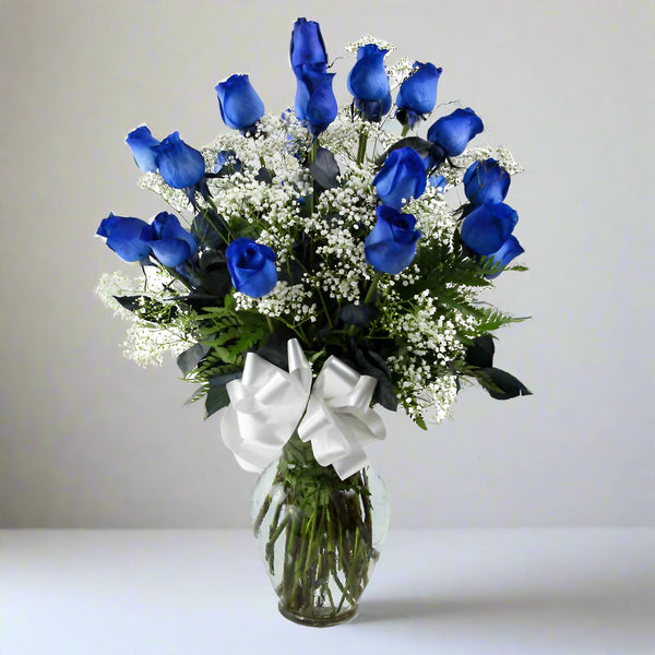 2 Dozen Blue Roses by florist dubai