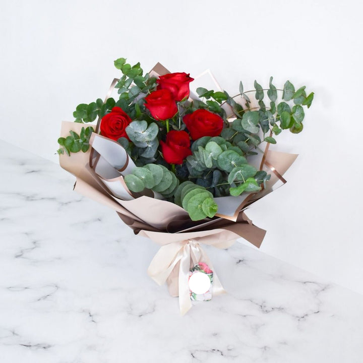 6 Vibrant Red Roses Bouquet From Best Florist in Dubai