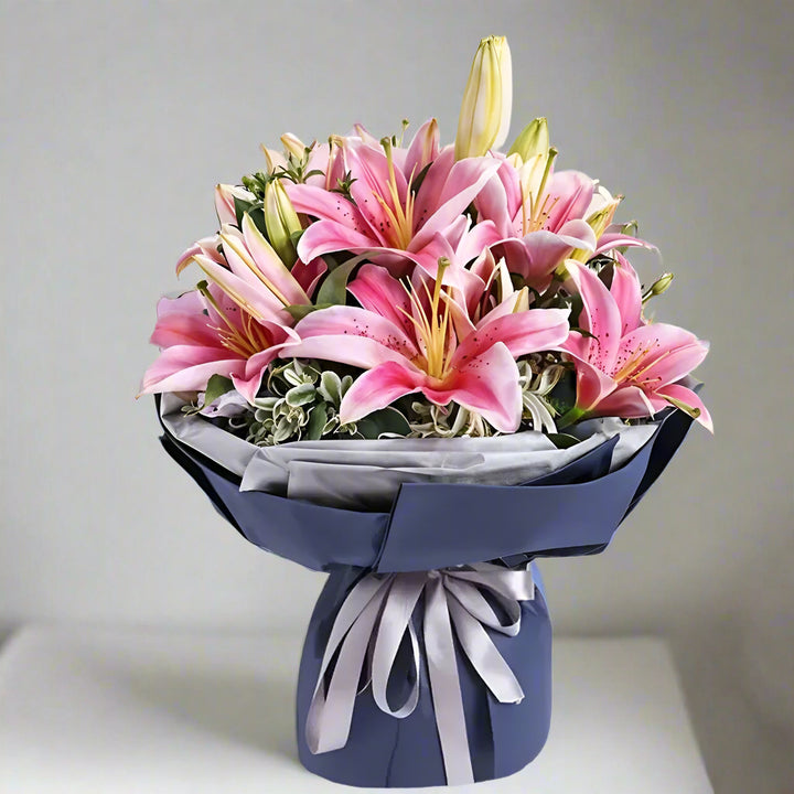 Classic Pink Lily Bouquet From Best Florist in Dubai