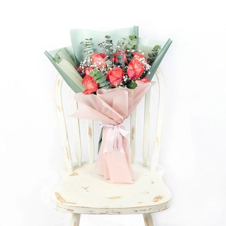 Coral Pink Rose Dream Bouquet
