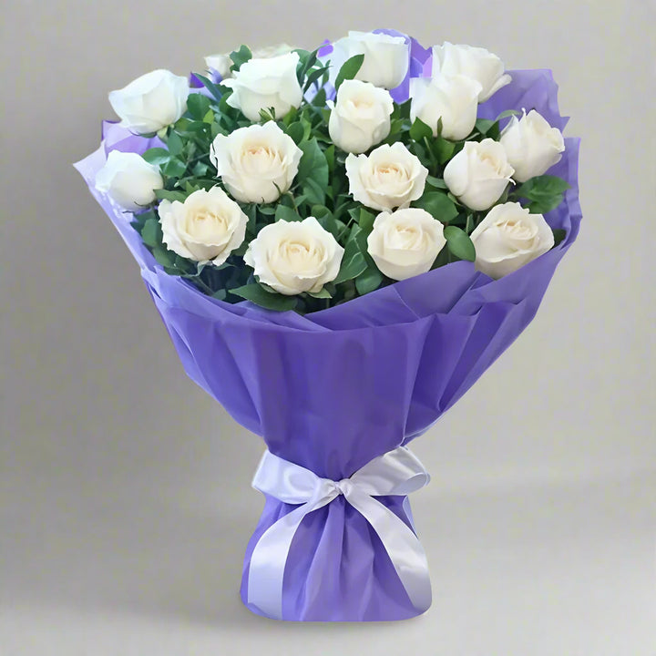 Elegant White Rose Bouquet From Best Florist in Dubai