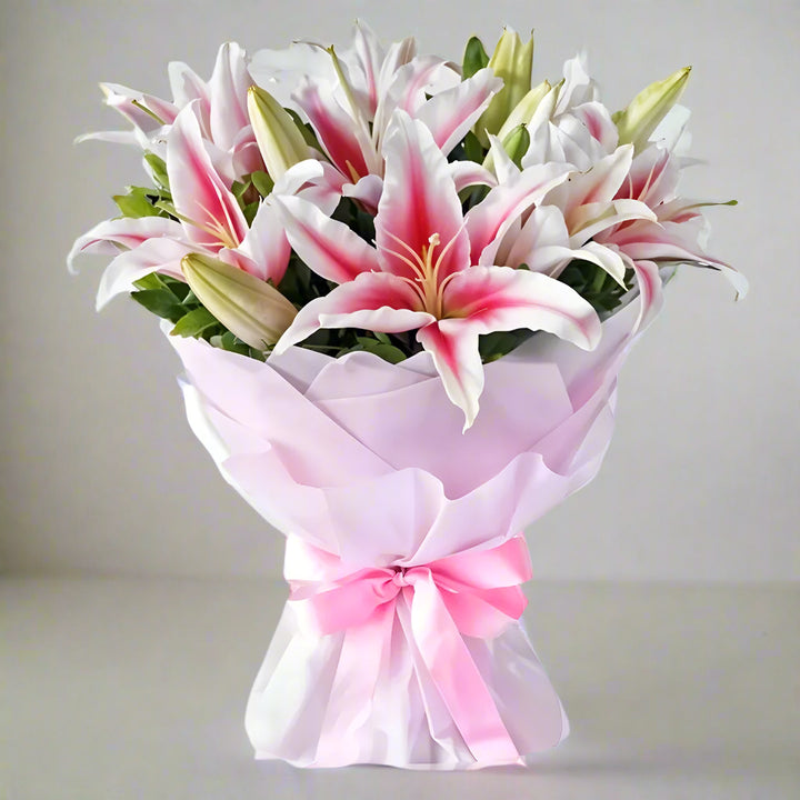 Luxury Pink Lily Bouquet From Best Florist in Dubai