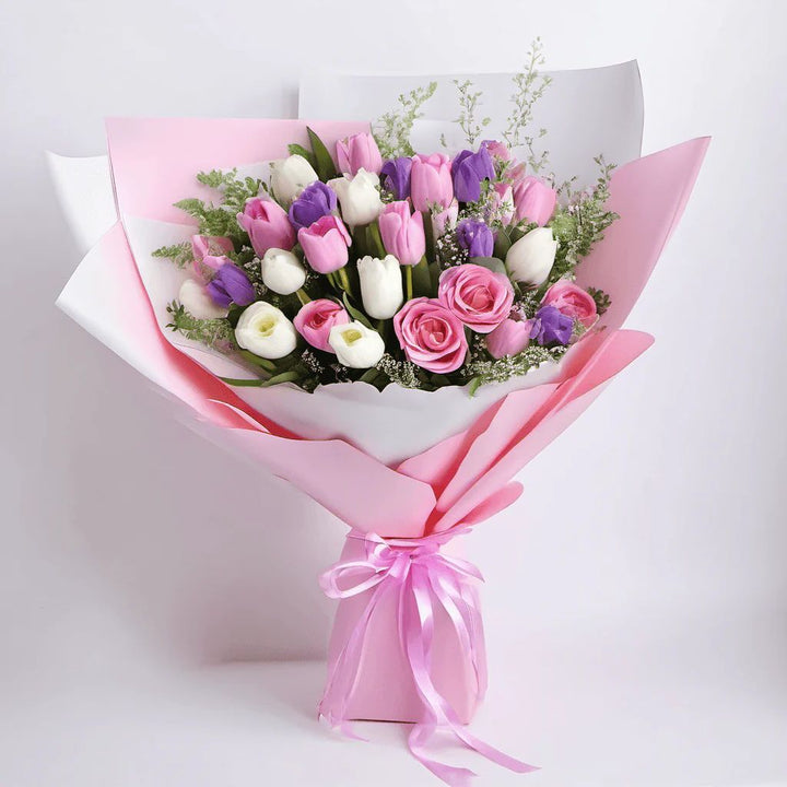 Pastel Elegance- Tulip Bouquet From Best Florist in Dubai