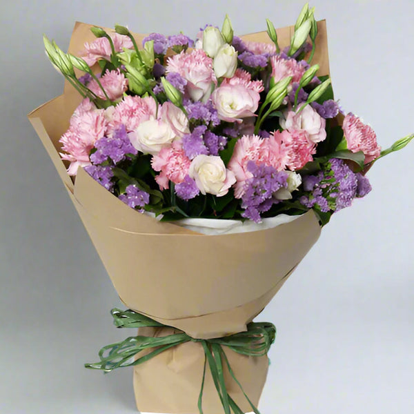 Pink Carnations and Purple Bouquet From Best Florist in Dubai