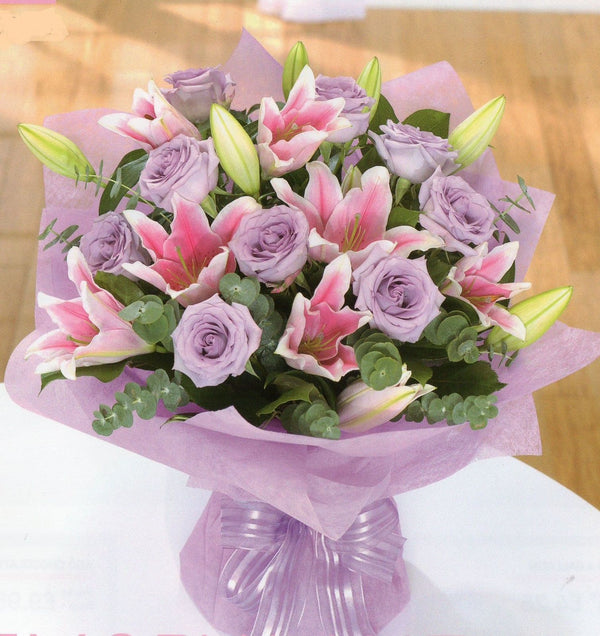 Pink Lily and Purple Roses From Best Florist in Dubai