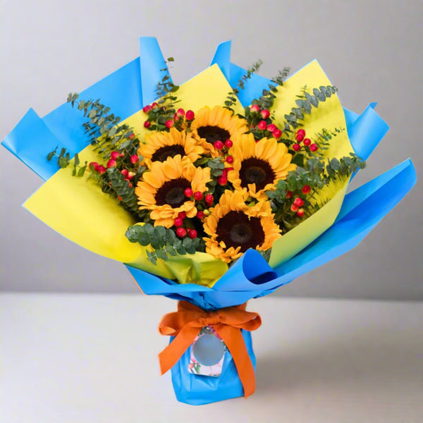 Sunflower and Hypericum Bouquet From Best Florist in Dubai