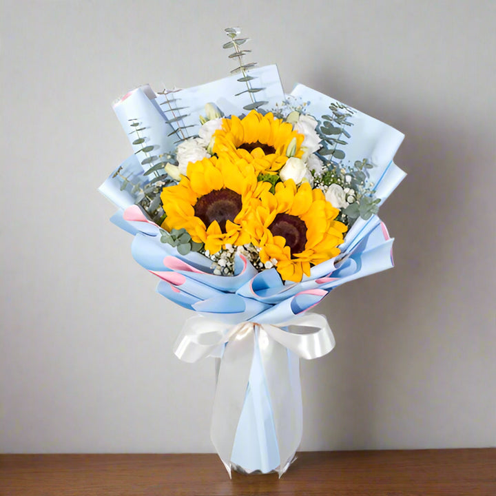 Sunflowers in Blue From Best Florist in Dubai available for same day flower delivery in dubai