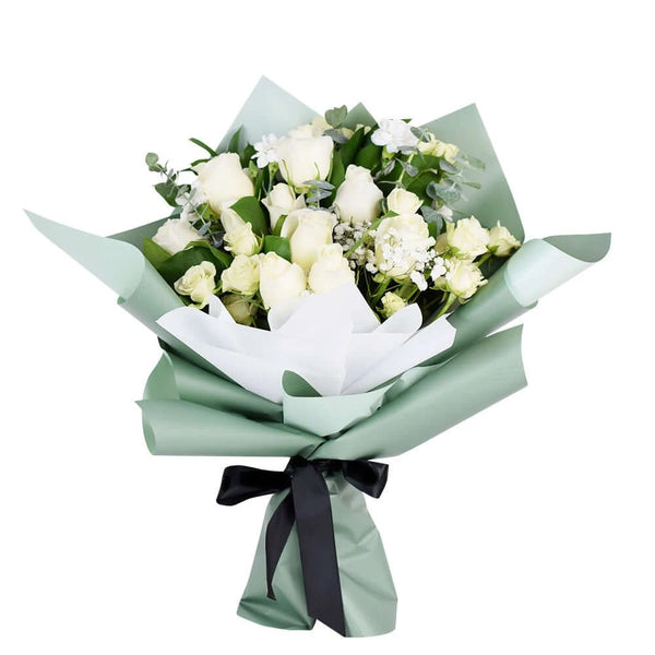 White Roses Graceful Bouquet
