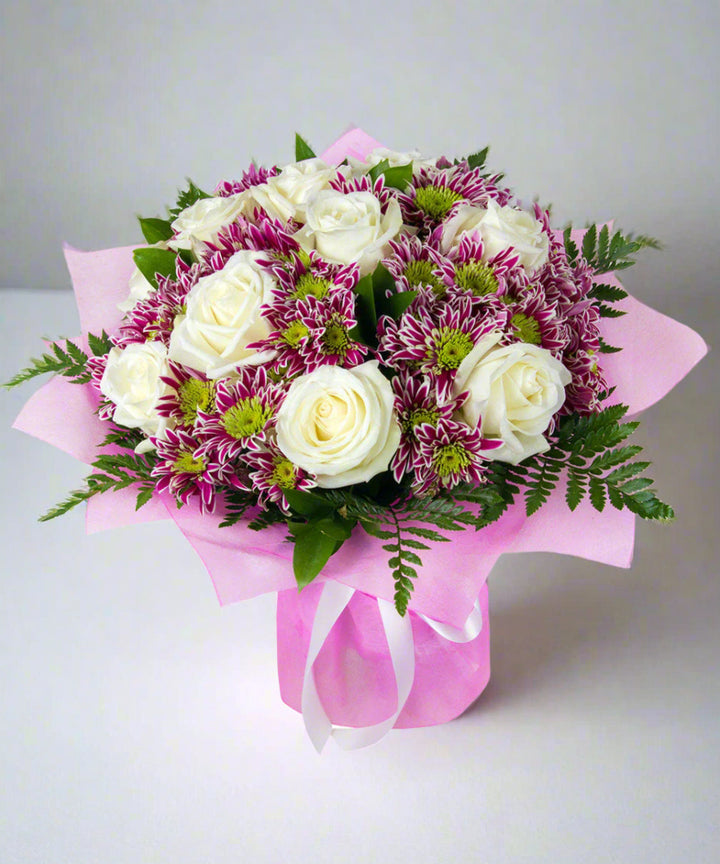 White Rose Firework Bouquet From Best Florist in Dubai