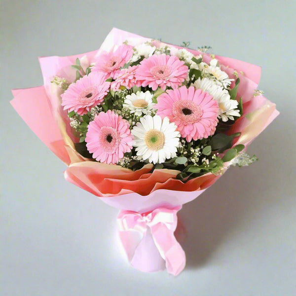 Pink and White Gerbera Bouquet From Best Florist in Dubai