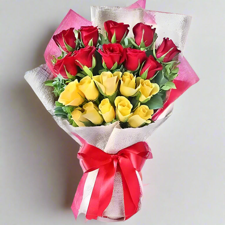 Red and Yellow Rose Bouquet From Best Florist in Dubai